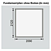 Karibu Gartenhaus Askola (L x B: 217 x 213 cm, Wandstärke: 19 mm, Flachdach, Terragrau)