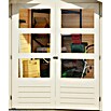 Karibu Gartenhaus Askola (217 x 435 cm, Wandstärke: 19 mm, Flachdach, Grau, Mit Anbau, Seiten- & Rückwand)