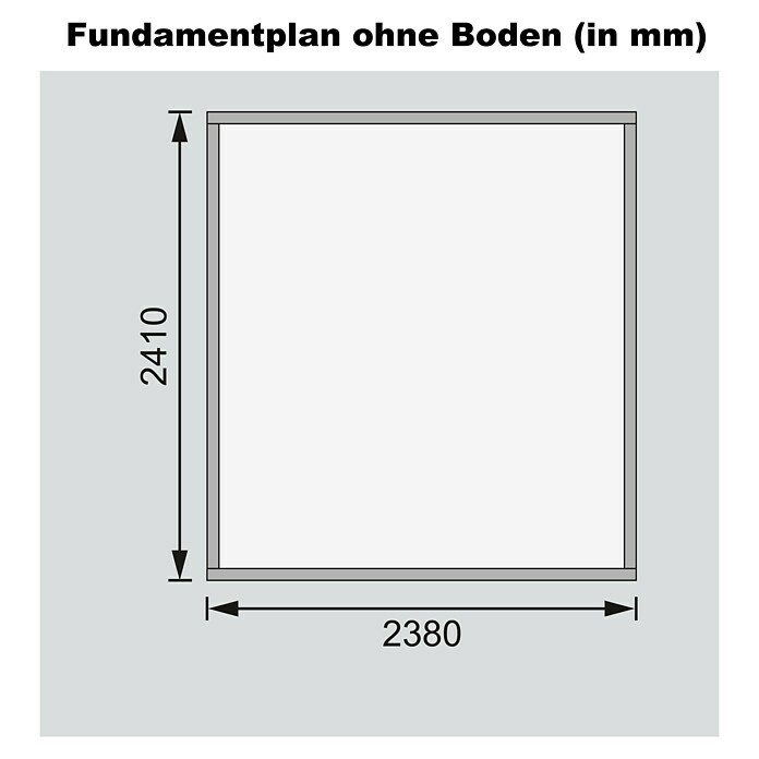 Karibu Gartenhaus Askola (L x B: 246 x 242 cm, Wandstärke: 19 mm, Flachdach, Natur)