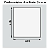 Karibu Gartenhaus Askola (L x B: 246 x 242 cm, Wandstärke: 19 mm, Flachdach, Natur)