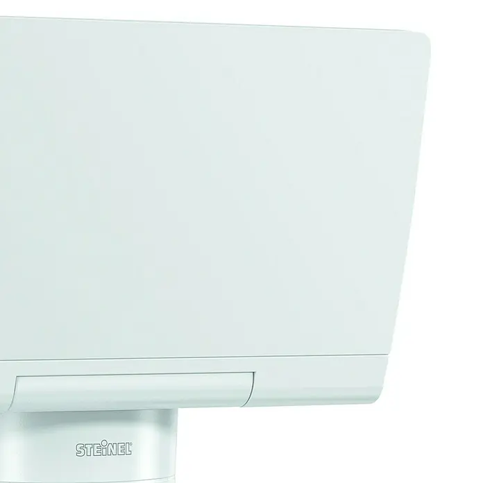 Steinel LED-Außenleuchte XLED home 2 weiß - Farbe Gehäuse: Weiß, IP44, 13,7 W - Nahaufnahme einer weißen Steinel-Leuchte, die modernes Design und Funktionalität für den Innen- und Außenbereich vereint.