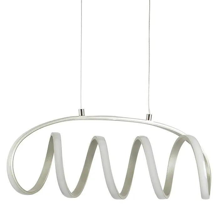 Forlight Rom Lámpara colgante LED - 30 W, L x An x Al: 60 x 120 x 120 cm, Blanco opal, Gris merengo, Blanco neutro - Elegante lámpara colgante LED con diseño en espiral. Esta moderna lámpara proporciona una iluminación elegante en cualquier habitación y añade un toque decorativo.