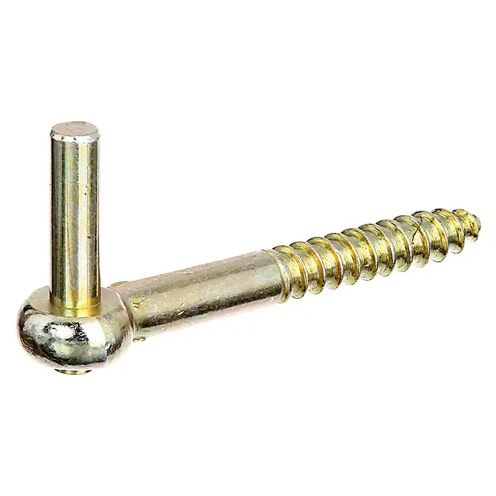 Stabilit Einschraubkloben - Länge: 110 mm, Durchmesser Dorn: 10 mm, Höhe Dorn: 35 mm - Nahaufnahme eines goldenen Schraubenscharniers, das ein praktisches und zuverlässiges Möbelbefestigungselement darstellt.