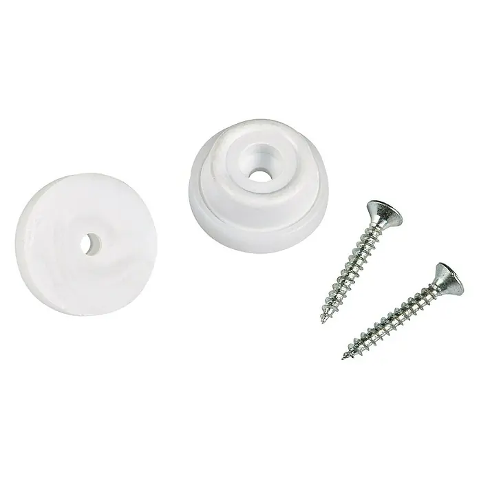 Stabilit Rutsch- & Lärmstopper - Ø x H: 24 x 10 mm, Mit Schraube, Weiß - Weiße Türstopper mit Schrauben zur einfachen Montage, ideal zum Schutz von Wänden und Möbeln.
