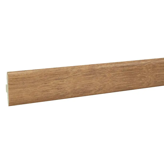 LOGOCLIC Perfil de juntas de dilatación Halley - 2,44 m x 42 mm x 10 mm, Pegado - Rodapié con efecto madera para una transición elegante entre pared y suelo, ideal para diseño interior y acabados.