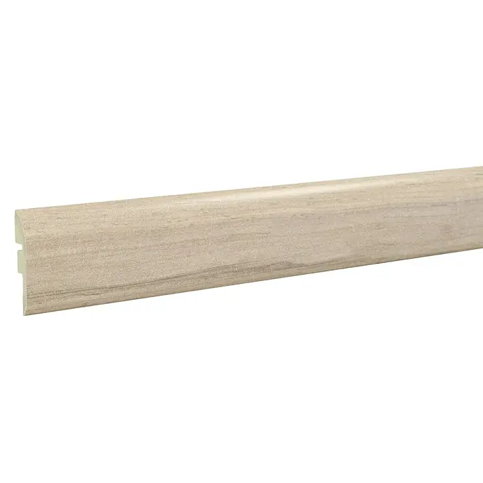 LOGOCLIC Junta de transición Bosco - 2,44 m x 42 mm x 12 mm, Pegado - Perfil de zócalo con diseño de madera clara, ideal para acabar con estilo los revestimientos de suelo en cualquier habitación.