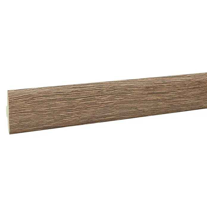 LOGOCLIC Perfil de juntas de dilatación Galia - 2,44 m x 42 mm x 10 mm, Pegado - Atractivo zócalo de madera marrón para una transición elegante entre la pared y el suelo. Ideal para un diseño interior elegante.