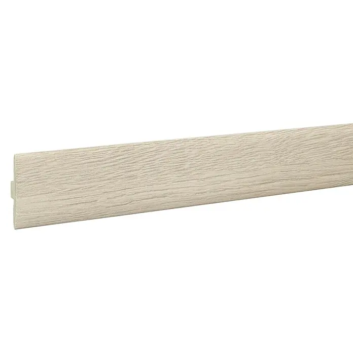 LOGOCLIC Perfil de juntas de dilatación Calgary - 2,44 m x 42 mm x 10 mm, Pegado - Rodapié con aspecto de madera clara para un acabado elegante del suelo. Ideal para diseños de interiores modernos y clásicos.