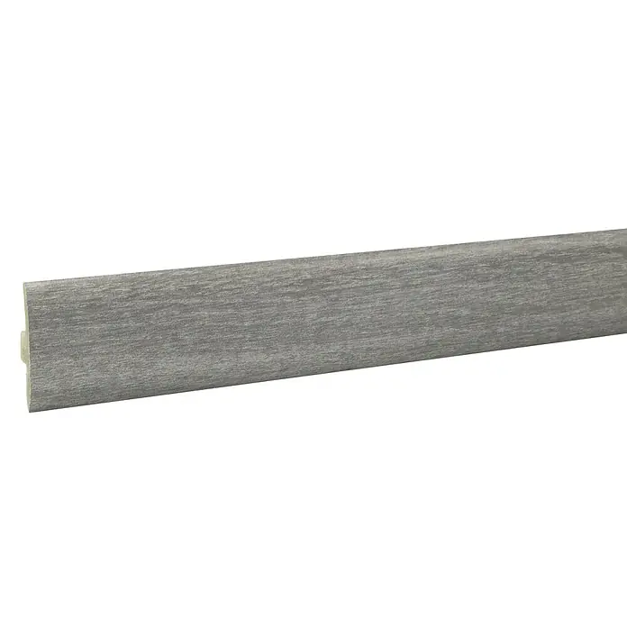 LOGOCLIC Perfil de juntas de dilatación Wembley - 2,44 m x 42 mm x 10 mm, Pegado - Rodapié gris con grano. Ideal para suelos modernos y fácil de instalar con un sistema de clips para una apariencia limpia.