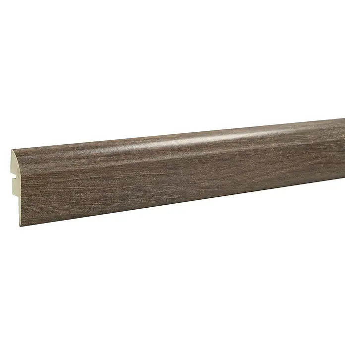 LOGOCLIC Junta de transición Florencia - 2,44 m x 42 mm x 16 mm, Pegado - Listón de cuarto de círculo color madera para una transición elegante entre la pared y el suelo. Ideal para laminado y parquet.