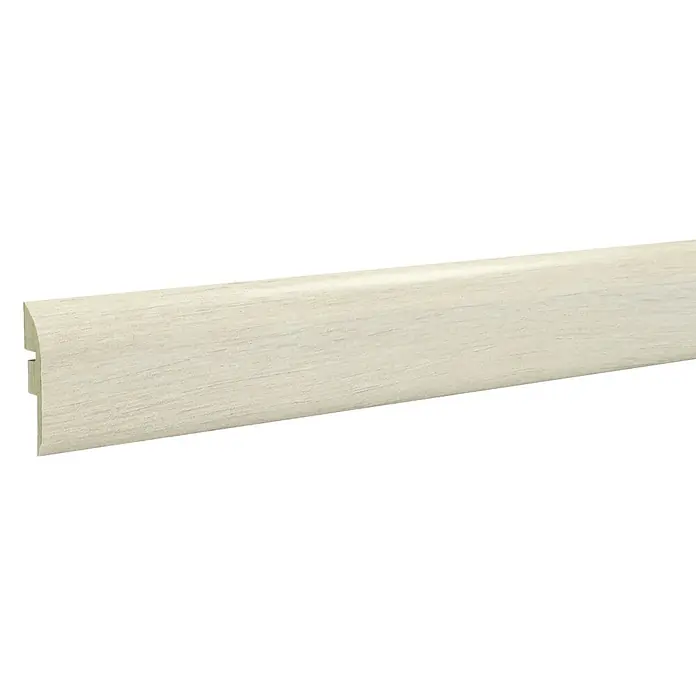 LOGOCLIC Junta de transición Europe - 2,44 m x 42 mm x 12 mm, Pegado - Perfil de rodapié blanco para una transición limpia entre pared y suelo. La tira tiene un diseño sencillo y moderno.