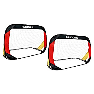 Hudora Fußballtor Pop Up (41 x 41 x 5,5 cm, Schwarz/Rot/Gelb)