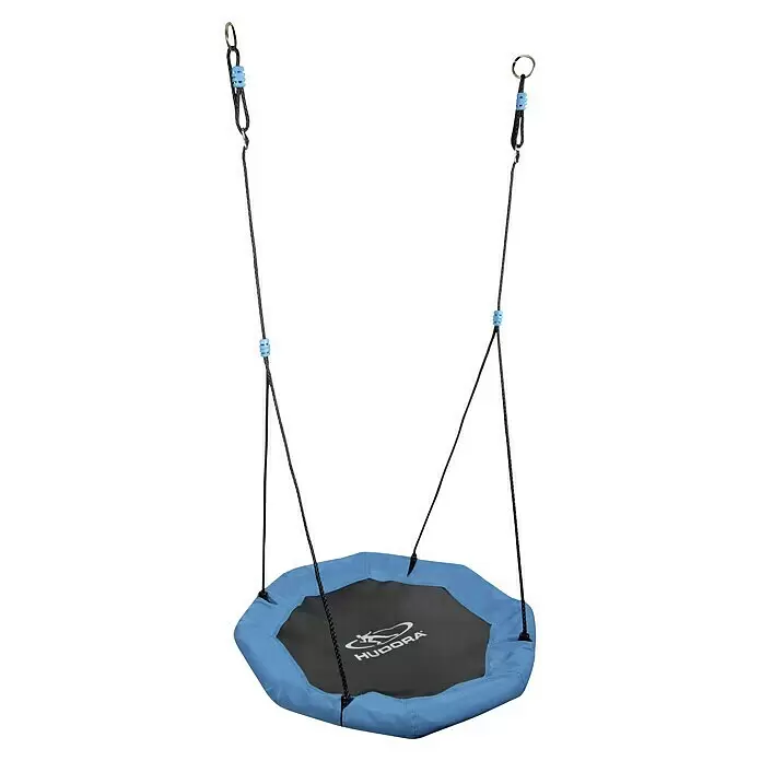 Hudora Nestschaukel Octagon - Durchmesser: 90 cm, Textil, Blau - Diagonale Ansicht