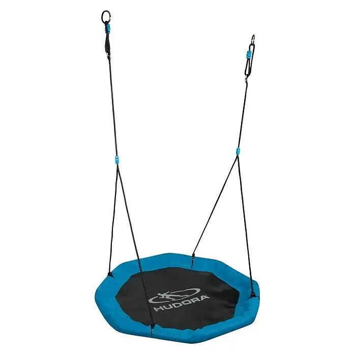 Hudora Nestschaukel Octagon - Durchmesser: 110 cm, Textil, Blau - Diagonale Ansicht