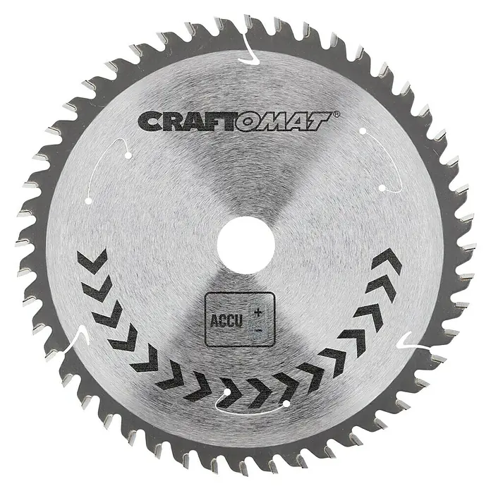 Craftomat Kreissägeblatt Accu Holz - 160 mm, Bohrung: 15,87 mm - 20 mm, Anzahl Zähne: 48 Stk. - Abbildung einer Craftomat Kreissäge, die für präzise Schnitte in verschiedenen Materialien entwickelt wurde. Sie bietet hohe Leistung und lange Lebensdauer.