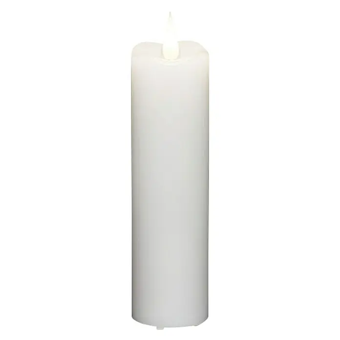 Konstsmide LED-Kerze - Weiß, Ø x H: 7,8 x 22 cm, Echtwachs - Weiße LED-Kerze mit flackernder Flamme für stimmungsvolle Beleuchtung. Ideal für gemütliche Abende ohne Brandgefahr.
