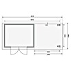 Karibu Gartenhaus Askola (L x B: 217 x 557 cm, Wandstärke: 19 mm, Flachdach, Natur, Mit Anbau, Seiten- & Rückwand)