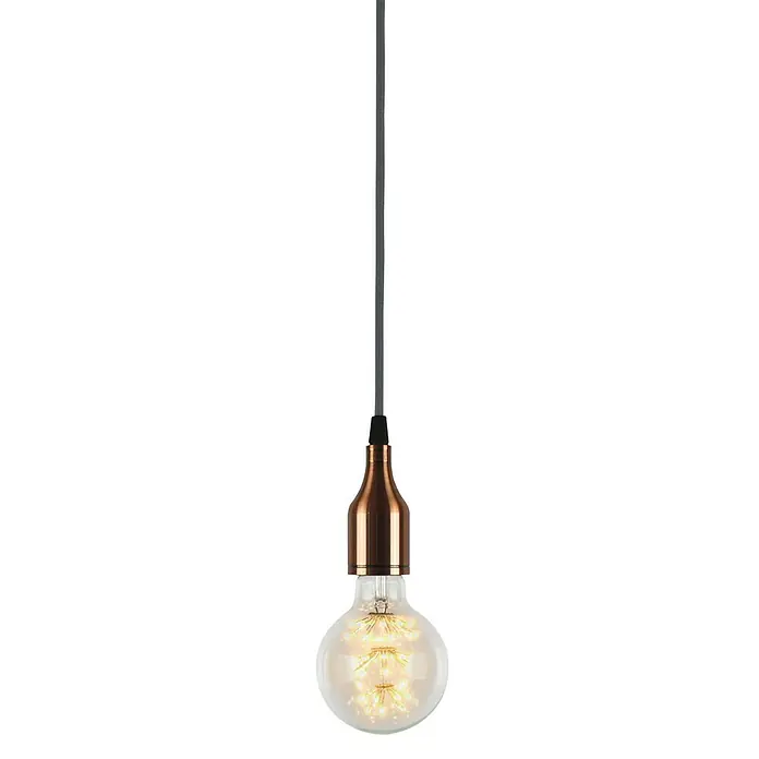 Home Sweet Home Lampenhülse - Kupfer, Metall - Pendelleuchte mit einer Edison-Glühbirne und einem stilvollen Kupfer-Aufsatz, die ein warmes und einladendes Licht verbreitet.