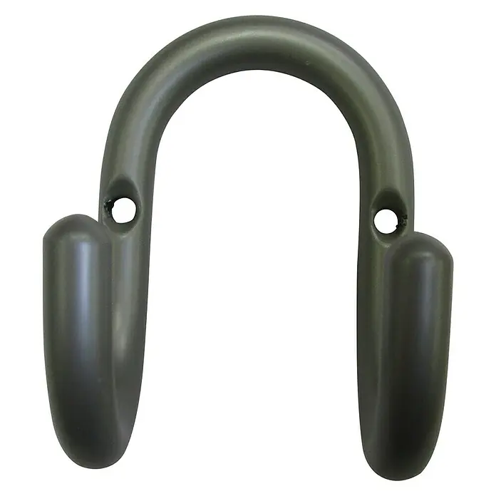Häfele Gancho para colgar - Equipamiento: 2 ganchos, Distancia entre orificios: 50 mm, Aluminio - Gancho universal gris para guardar objetos en el garaje o taller, con orificios pre-perforados para facilitar el montaje.