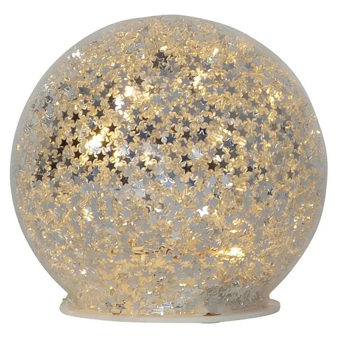 Eglo Bola iluminada Star Fall - 90 cm, Plateado, Color de luz: Blanco cálido, 0,3 W - Luz de estrella decorativa: Una bola brillante llena de estrellas con luces blanco cálido, perfecta para agregar toques festivos a cualquier habitación. Iluminación ambiental garantizada.