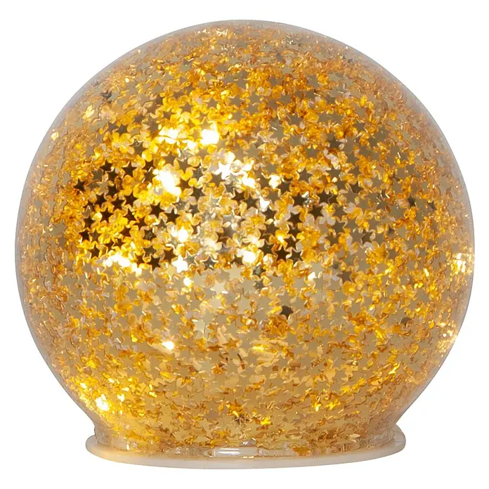 Eglo Bola iluminada Star Fall - 90 cm, Dorado, Color de luz: Blanco cálido, 0,3 W - Lámpara esférica brillante con estrellas doradas, creando un ambiente festivo. Luz decorativa para Navidad y ocasiones especiales.