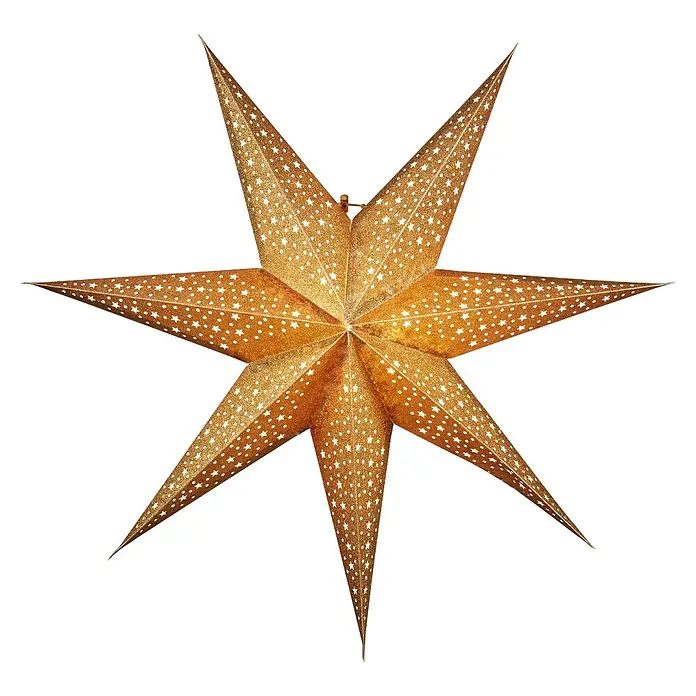 Eglo Estrella LED Blinka - 60 cm, Dorado - Estrella de Navidad dorada brillante con delicados patrones de estrellas troqueladas, creando una luz cálida y un ambiente festivo.