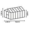 Vitavia Gewächshaus (4,63 x 2,56 x 2,5 m, Farbe: Schwarz, Polycarbonat, 16 mm)