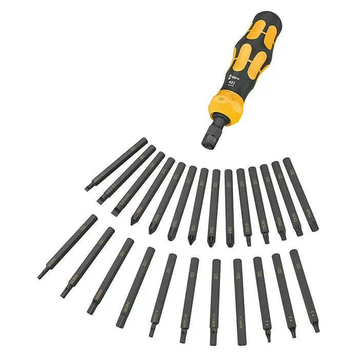 Wera Schraubendreher-Set Kraftform Kompakt - 19 -tlg. - Wera 921 Bit-Handhalter-Satz mit verschiedenen Bits, ideal für Schraubarbeiten.