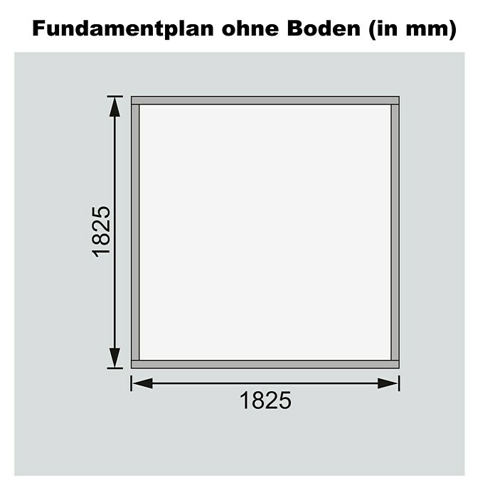 Karibu Gartenhaus Amberg (L x B: 186 x 186 cm, Wandstärke: 19 mm, Satteldach)