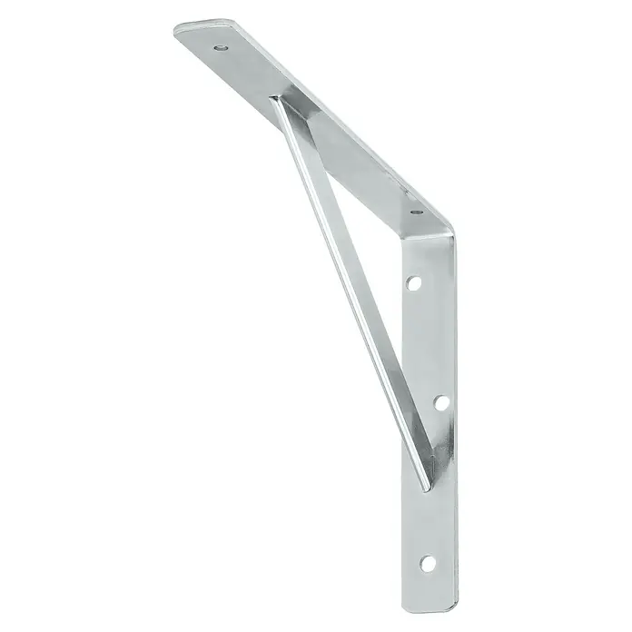 Stabilit Stegkonsole - 250 x 30 x 150 mm, Belastbarkeit: 300 kg, Stahl, Verzinkt - Silberne Regalhalterung mit Verstrebung, ideal für robuste Wandmontagen und zur stilvollen Unterstützung von Regalböden.