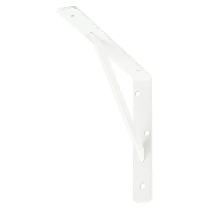 Stabilit Stegkonsole - 250 x 30 x 150 mm, Belastbarkeit: 300 kg, Stahl, Weiß - Weiße Regalstütze mit Dreiecksdesign zur stabilen Wandbefestigung von Regalen. Ideal für moderne Wohnräume.