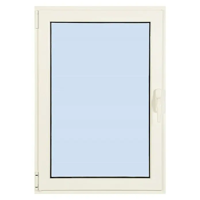 Solid Elements Ventana de aluminio practicable - 60 x 100 cm, Izquierda, Blanco - Una ventana blanca de PVC con manija y vidrio claro, diseñada para la instalación en la pared. Permite luz y ventilación.