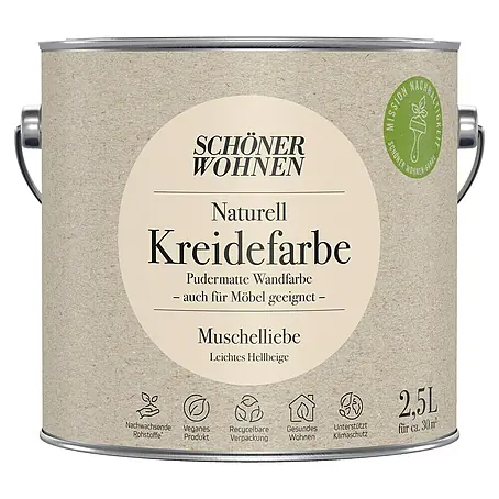 SCHÖNER WOHNEN-Farbe Naturell Wandfarbe Kreidefarbe