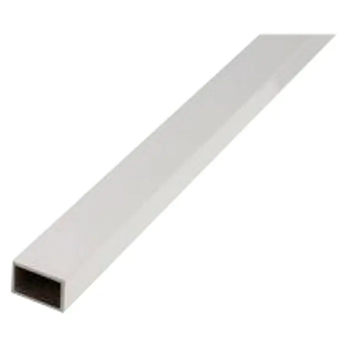 Alberts Tubo de forma cuadrada - 2,6 m x 20 mm x 30 mm, Espesor: 2 mm, Blanco - Perfil rectangular de aluminio blanco para construcción, ligero y resistente. Ideal para proyectos de construcción y renovación, versátil.