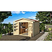 Karibu Gartenhaus Talkau 6 (304 x 300 cm, Wandstärke: 28 mm, Satteldach, Natur)