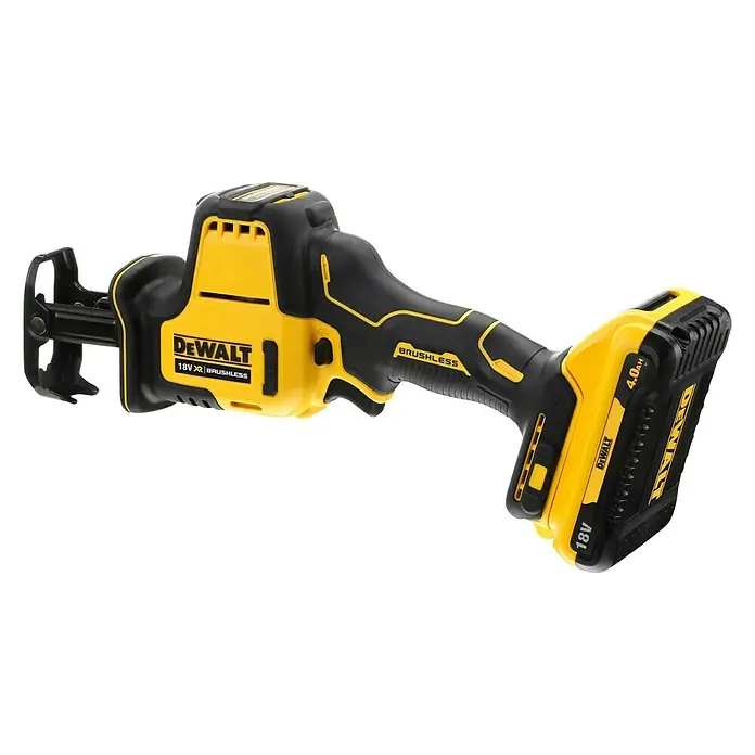 DeWalt XR 18V Sierra de sable de batería DCS369N-XJ - 18 V, Sin batería, 2.800 /min - Sierra de sable inalámbrica DeWalt, amarilla y negra, con motor sin escobillas y batería XR de 18V para corte eficiente.