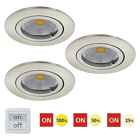 Eglo  Set de focos LED empotrables redondos Tedo