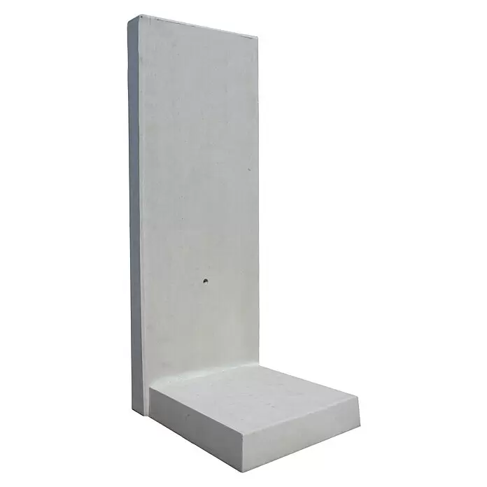 Diephaus L-Stein - 205 cm, 50 cm, Stärke: 12 cm, Grau - Graue L-förmige Beton-Stützmauer.