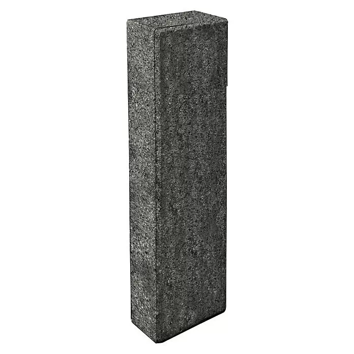 Diephaus Palisade Niles - 60 x 20 x 8 cm, Basalt, Beton - Dunkelgrauer, grob strukturierter rechteckiger Betonpfosten.