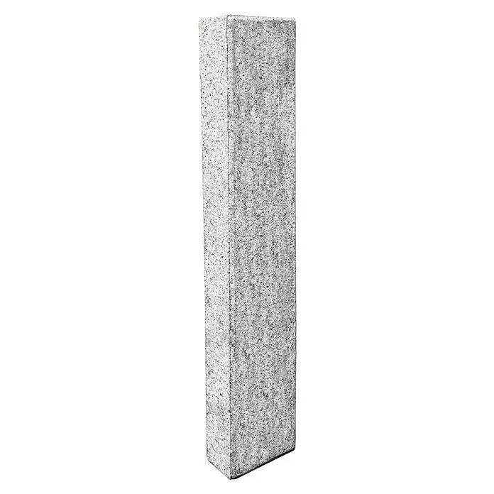 Diephaus Palisade Niles - 90 x 20 x 8 cm, Granit, Beton - Hoher, rechteckiger, hellgrau gesprenkelter Betonpfosten.