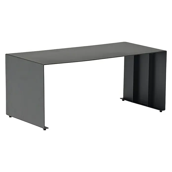 Conjunto de muebles Molise - 4 pzs., Madera de acacia/Aluminio, Antracita - Esta imagen muestra una moderna consola de color antracita con un diseño minimalista y líneas limpias, ideal para un pasillo o sala de estar.