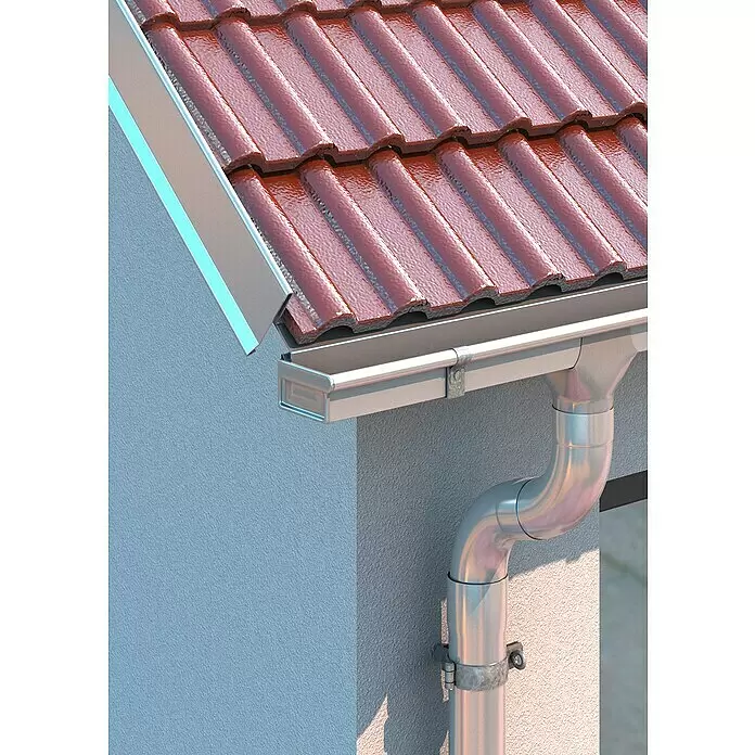 Sarei Rinnenendstück - Nennweite: 85 mm, Zink, Silber, Links & Rechts - Stimmungsaufnahme