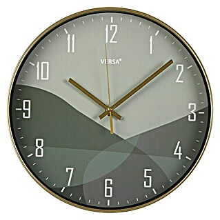 Reloj de pared redondo Verde Oscuro (Verde Oscuro, Diámetro: 30 cm)