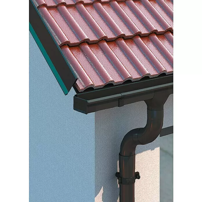 Sarei Rinnenendstück - Nennweite: 70 mm, Rechts, Aluminium, Anthrazit - Detailaufnahme