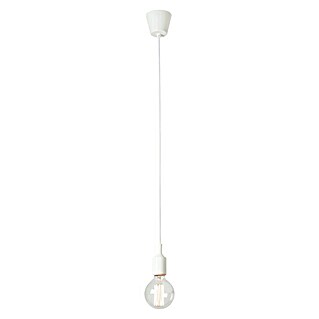 Sulion Lámpara colgante Silikon (60 W, L x An x Al: 10 x 10 x 125 cm, Blanco, E27)