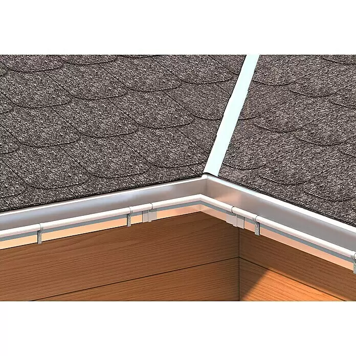Sarei Kastenrinnenwinkel - Nennweite: 70 mm, Innenecke, Aluminium - Detailaufnahme