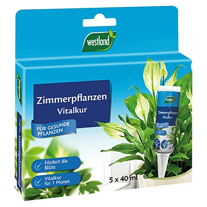 Westland Universaldünger Zimmerpflanzen - 200 ml - Zimmerpflanzen Vitalkur von Westland, fördert gesunde Pflanzen und die Blüte, 5x40ml Packung für einen Monat Vitalität.