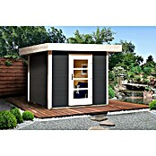 Weka Gartenhaus 172 (Außenmaß inkl. Dachüberstand (B x T): 275 x 314 cm, Holz, Anthrazit, Tür mit Lichtausschnitten) | BAUHAUS
