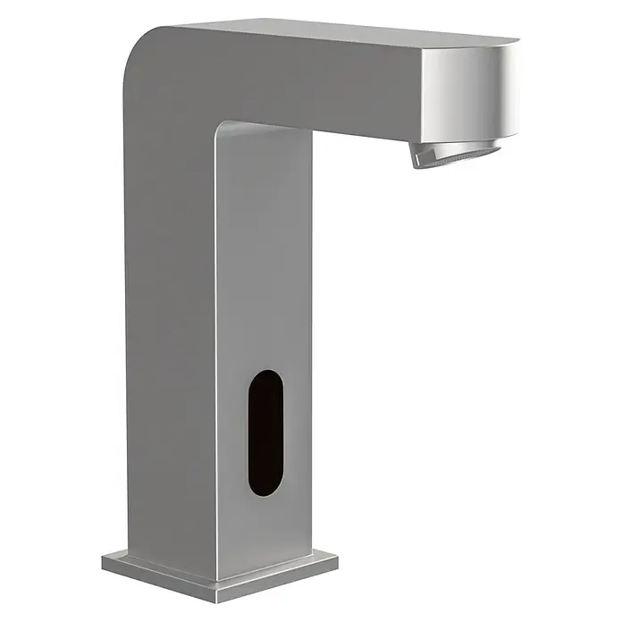 Camargue Grifo monomando de agua fría Sensor - Cromo, Brillante - Elegante grifo plateado sin contacto para entornos higiénicos. Su diseño moderno aporta comodidad y estilo a cualquier baño, ideal.