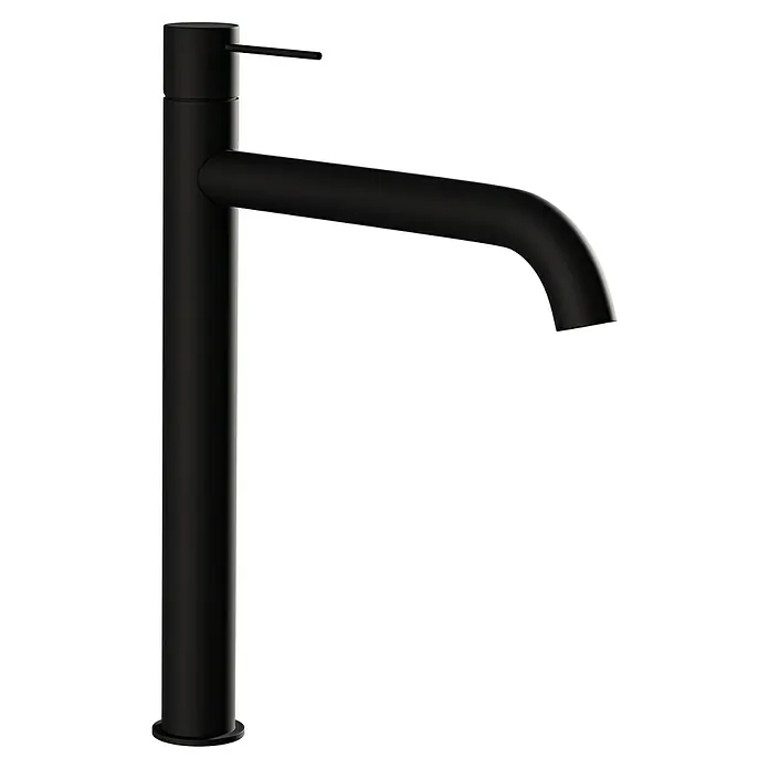 Camargue Waschtischarmatur Milano - Schwarz, Matt, Höhe: 30,4 cm - Schwarzer, minimalistischer Wasserhahn für ein modernes Badezimmerdesign. Eleganter Badarmatur für stilvolle Waschbecken.